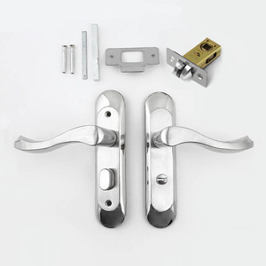 Stainless Steel Lever Lock Keyless Single Tongue Bathroom Door Lock 110-125mm Fit For Wooden Door Contemporary Design - Product Image 2