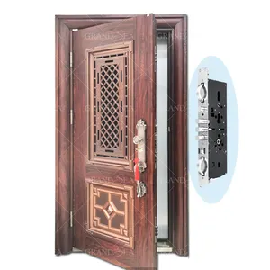 Fancy Hot Sale China Supplier Luxury Style Exterior Steel Door Chinese Security Steel Entry Doors