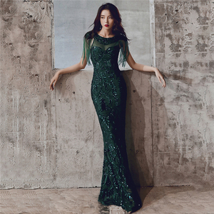 16671 #   Nuovo Abito <span class=keywords><strong>da</strong></span> Sera 2020 con Ciondolo in Cristallo e Diamanti, Spalline Sottili, Coda di <span class=keywords><strong>Pesce</strong></span>, Sexy per Spettacoli e Banchetti - Product Image 4