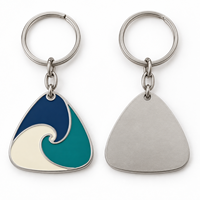 Porte-clés personnalisé avec emblème vague océanique, logo personnalisable, promotionnel, souvenir d'entreprise, vente en gros, fabricant en gros