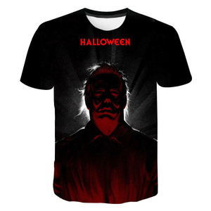 Fitspi <span class=keywords><strong>T</strong></span>-<span class=keywords><strong>Shirt</strong></span> con stampa 3d all'ingrosso film <span class=keywords><strong>Horror</strong></span> Halloween uomo donna Streetwear maglietta con scollo a o magliette Casual top abbigliamento maschile - Product Image 2