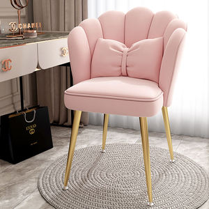 Silla Minimalista de Terciopelo para Dormitorio, Silla Individual para Manicura y Maquillaje, Silla Moderna para Sala de Estar - Product Image 1