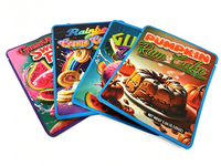 Sachets d'emballage personnalisés en Mylar holographique refermables à fermeture éclair, anti-odeur, pour bonbons comestibles, 3,5g, 7g, 14g, 28g