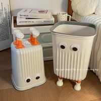 DS4898-Poubelle en plastique avec dessin animé mignon créatif pour la cuisine, la chambre à coucher, la salle de bain