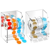 Support de rouleau d'autocollants et d'étiquettes en acrylique à 3 niveaux réglable avec distributeur transparent pour l'organisation des articles ménagers
