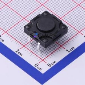 TS-1010DGD-BR04526 Tactile Switch Through hole-4P,12x12mm Switch Single Pole Single Throw Round Button 2.6N Through Hole - Product Image 1