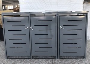 Cubo <span class=keywords><strong>de</strong></span> almacenamiento impermeable para exteriores con marco <span class=keywords><strong>de</strong></span> metal, parte superior abierta, contenedor con ruedas <span class=keywords><strong>de</strong></span> fácil montaje, contenedor <span class=keywords><strong>de</strong></span> basura económico - Product Image 6