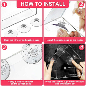 Comedero para Pájaros de Acrílico Transparente para Exteriores, con Soporte de Pared y Recipiente para Mascotas - Product Image 4