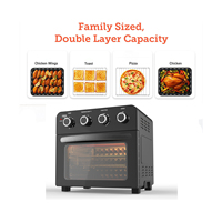 Friteuse à air électrique en acier inoxydable, four à convection, multicuiseur, capacité 18L, puissance 1800W, commande numérique, interface en anglais