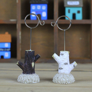 Lighthouse Resin Card Holder Note Holder Red Blue Stripe Desk Ornament Craft Decor - Product Image 2