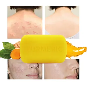 Vendita calda 100g sapone curcuma sbiancante naturale sapone al collagene per ridurre l'acne e macchia scura pulisce la pelle curcuma