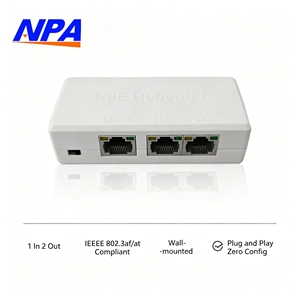 Répéteur/Extenseur PoE Gigabit ANPA <span class=keywords><strong>3</strong></span> ports 10/100/1000 Mbps empilable QoS 200 m <span class=keywords><strong>IEEE</strong></span> <span class=keywords><strong>802</strong></span>.3af/at pour caméra IP CCTV murale en stock - Product Image 1