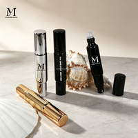 Flacon en verre doré et argenté de luxe de 10 ml, vide, portable, pour huile essentielle ou sérum, avec bille en acier et pulvérisateur en aluminium