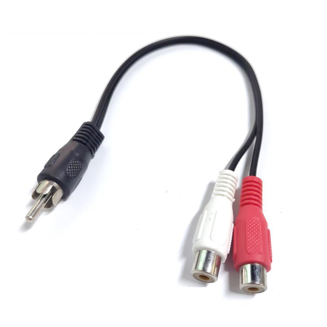 BEIXONN 20cm 1 RCA Male to 2 RCA Female Y Splitter Adapter Cable