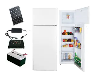 Refrigerador solar 218L de alta qualidade 12V/24V DC portátil porta dupla