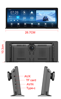 11.3” Dashcam Mobil DVR Nirkabel Carplay Android Auto Android 14 8 Core 6G+64GB WiFi GPS Navigasi Perekam Video Lensa Ganda