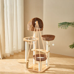 Grosir rumah kucing tenun bingkai sarang kucing memanjat rak anyaman rotan mebel pohon sarang pohon kucing kucing kucing menggaruk Posting - Product Image 3