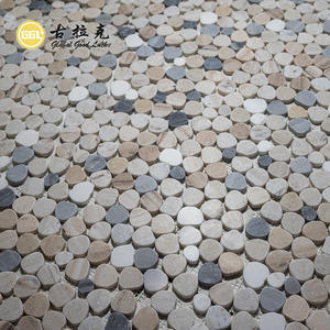 Mosaïque de galets naturels polis - Forme de galets de rivière lisses pour mur de salle de bain, sol de spa, décoration de jardin - Product Image 6