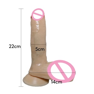 Dildo mainan seks realistis dengan bola, Cup penyedot TPE Dildo besar <span class=keywords><strong>Penis</strong></span> buatan dengan bola untuk wanita Anal stimulasi vagina - Product Image 2