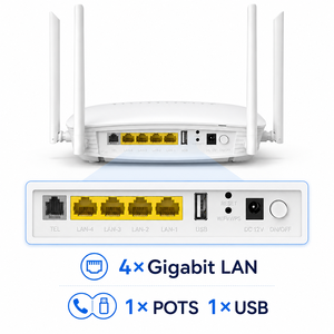 GPon EPon Modo doble 4GE VoIP ONT Unidad de puerta de enlace para el hogar Enrutador de malla Wifi6 de doble banda Módulo FTTH AX3000 XPon Equipo de fibra óptica - Product Image 5
