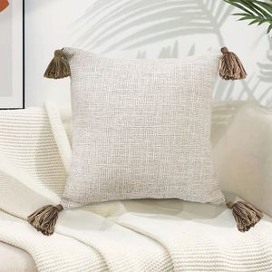 DB 2X 50cm Beige Rib Knit Cojín de asiento y funda de almohada - Product Image 3