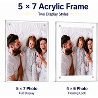Cadre photo rectangulaire magnétique double face en acrylique transparent découpé sur mesure pour décoration intérieure