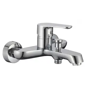 B0022-B Chrome finish wall mounted single handle brass cold and hot water bathroom bathtub and shower faucet mixer