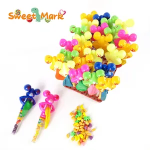 Plastik oyuncaklar şekli basın şeker balon şeker oyuncak