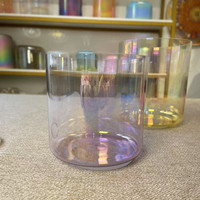 Bols chantants en cristal de guérison sonore HF lumière cosmique couleurs pastel bol sonore en cristal alchimique Ombre Yoga méditation grand bol
