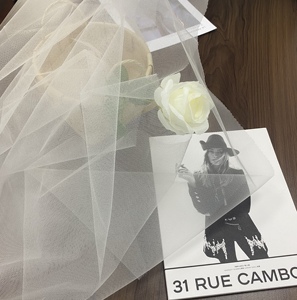 Thời Trang Cao Trắng Vải Tuyn Vải 100% <span class=keywords><strong>Nylon</strong></span> Đau Lưới Lưới Cho Đám Cưới Các Bên Mềm Căng Dệt Kim Đồng Bằng Mô Hình Cô Gái 'Dresses - Product Image 4