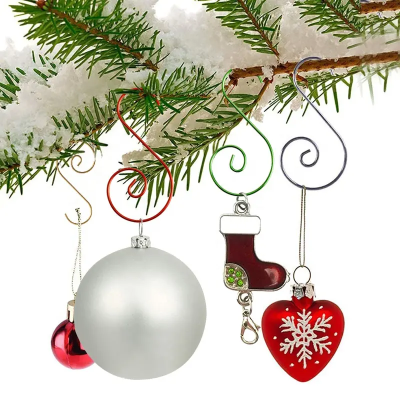 20 Stück Packung 50mm Weihnachts baum Ornament Ball Mini Metall S Form Haken Weihnachts schmuck Haken