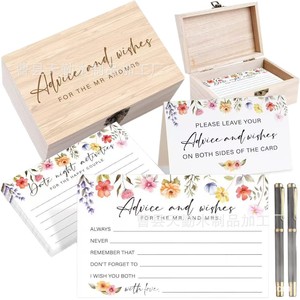 Wooden postcard and message card storage box, flip-<b>top</b> lockable envelope and love letter organizer, solid wood <b>wedding</b> souvenir - Product Image 5