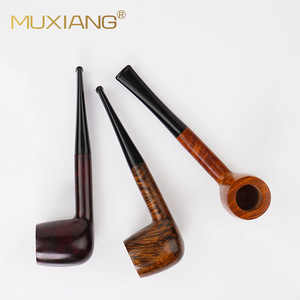 Muxiang Wood Smoking Pipe Billiard Shape Handmade Briarwood Tobacco Pipe Classic Freestyle Design - Product Image 3