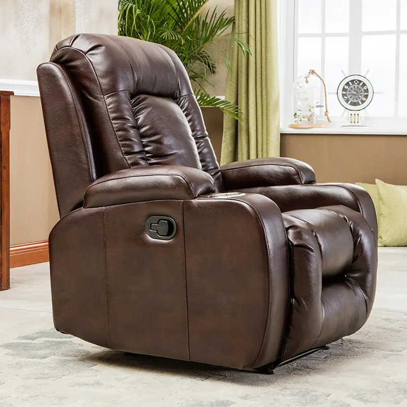 Multi-functional single manual electric reclining leather 1 2 3 seat sofa chair