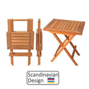 Teak Wood Folding Outdoor <b>Table</b> Rectangular Cross Base 300X409X495mm TMTF040T15 - Product Image 5