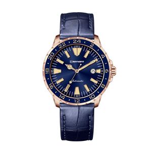 43mm <b>Black</b> Rotating Bezel Japanese Miyota 9015 Automatic Sapphire <b>Men</b> <b>Watch</b> BGW9&C3 Luminous Number Genuine Leather Strap - Product Image 4