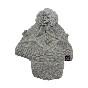 Bonnet adulte en tricot et en câble de qualité taïwanaise Patch en cuir et méthode d'impression en silicone Bonnet en laine - Product Image 1