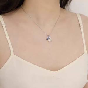 Ensemble de bijoux fins 9082DIY, accessoires en perles avec pendentif en argent S925, accessoires pour boucles d'oreilles en or et argent - Product Image 2