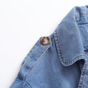 Chaqueta Cortavientos Vaquera de <span class=keywords><strong>Mujer</strong></span> 2026 Nueva Retro de Manga Larga con Solapa y Doble Botonadura con Cinturón de Largo Medio - Product Image 5