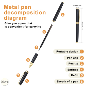 Stylo à encre gel promotionnel classique personnalisé avec logo, 1,0 mm, métal, design élégant pour les entreprises - Product Image 2