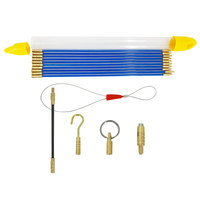 Varilla de empuje de fibra de vidrio multifunción de 4mm * 33cm con gancho y puntas de agujero herramienta manual
