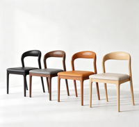 Fauteuil rembourré moderne avec structure en bois massif, assise et dossier rembourrés, chaise d'appoint ergonomique pour salle à manger, salon, bureau, café