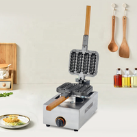 Machine à gaufres commerciale à gaz en acier inoxydable pour muffins et hot-dogs, avec recettes, pour quatre gaufres sur bâtonnets