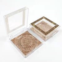 Boîte d'emballage de fenêtre à rabat pour extension de cils romantique, boîte en papier avec insertion de paillettes de luxe
