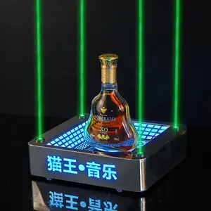 מותאם אישית לוגו תצוגת דקור led אור בקבוק מגיש מועדון לילה KTV יין מתלה בקבוק presente