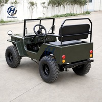 Chariot utilitaire Huajia 150CC 4 temps à essence, style rétro vert olive, châssis en acier, buggy des dunes, vitesse maximale de 80 km/h pour le transport