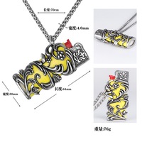 Collier pendentif homme fabriqué en usine, étui à briquet creux de nouveau design avec briquet intégré et bloc-notes