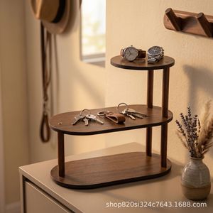 Tabletop <b>teacup</b> rack, solid wood, modern Chinese style antique display shelf, small tea room tea set and tea display rack - Product Image 4