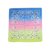 Vente en gros de foulards carrés de haute qualité à impression par transfert thermique, en polyester et coton doux pour la peau, motif floral cachemire, bandana carré