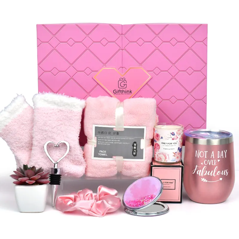 Uxury-tarjeta de regalo de dama de honor para mujer, calcetín con velas y vaso de vino, para spa de relajación